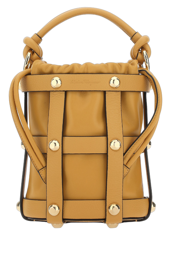 Ferragamo Languor Leather bucket bag in beige