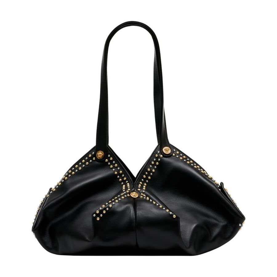 Versace lambskin shoulder bag in black