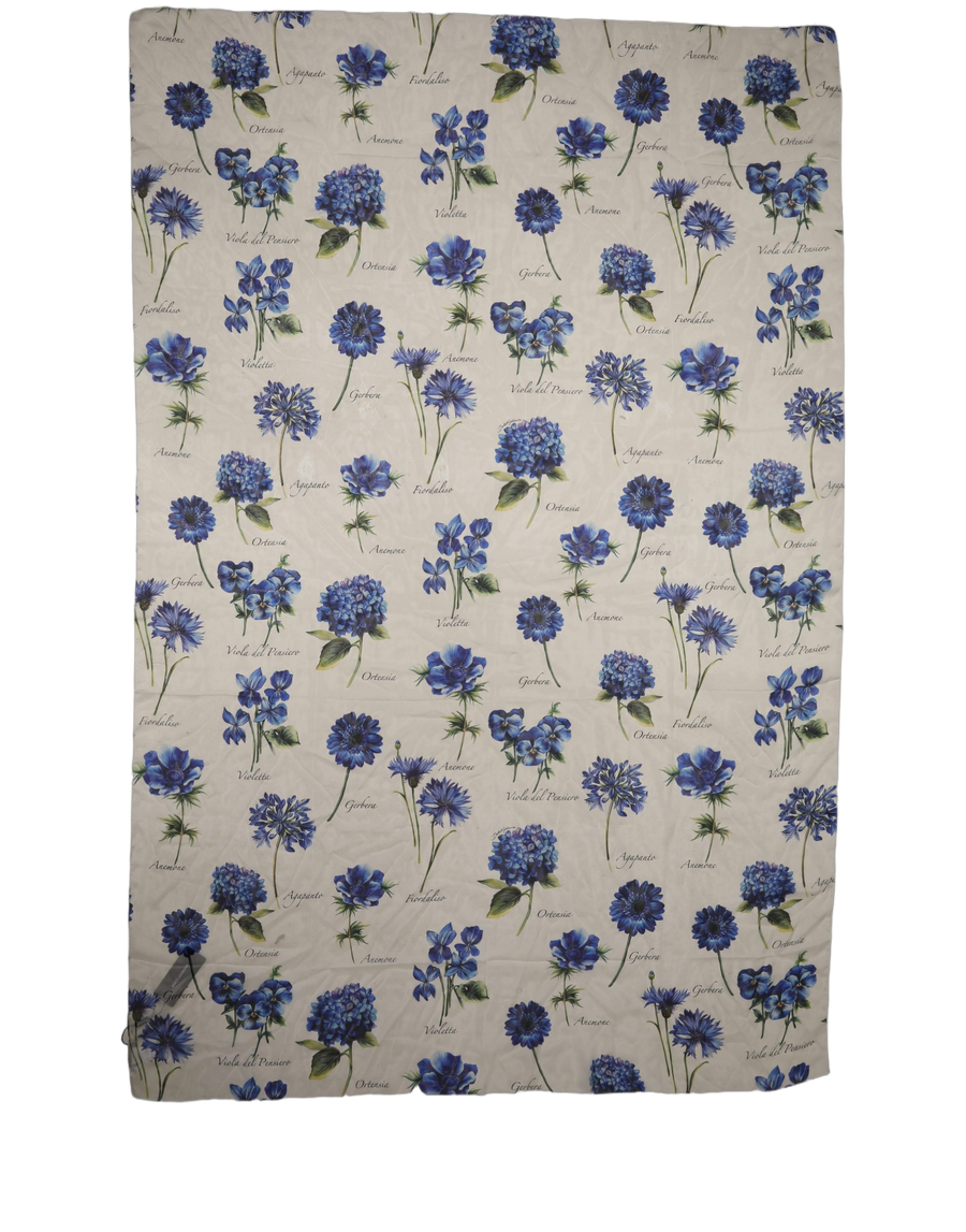 White Silk Floral Chiffon Long Stole Scarf