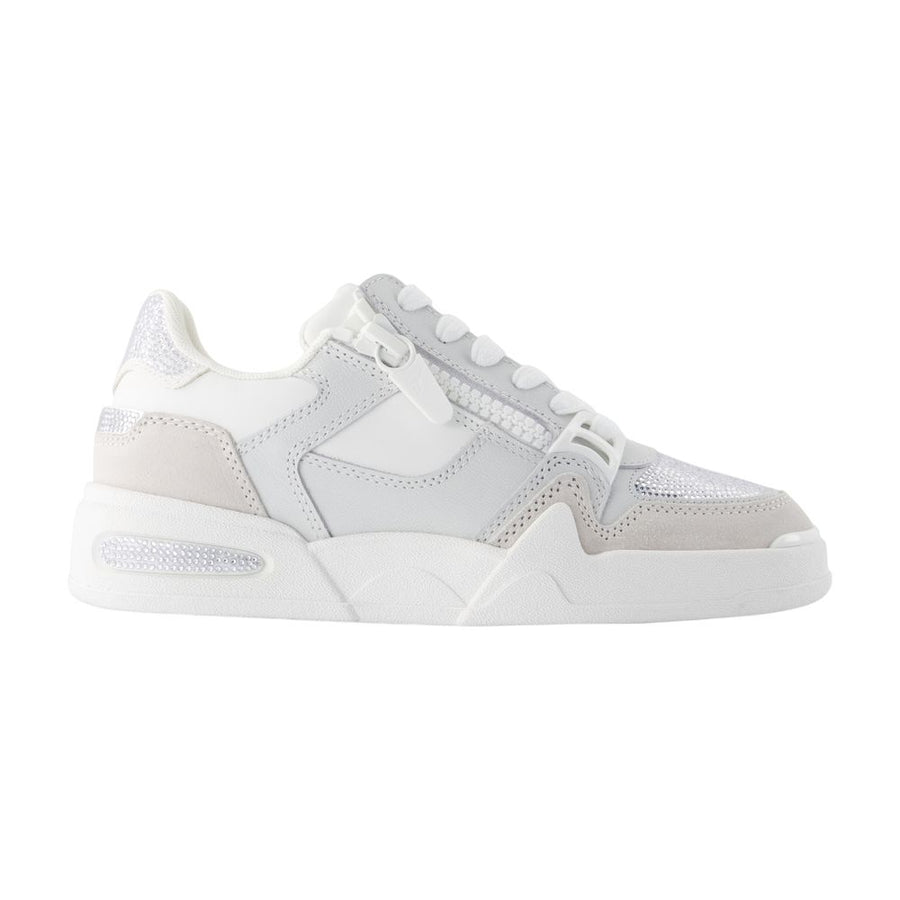 Giuseppe Zanotti Calfskin leather with suede sneaker in white