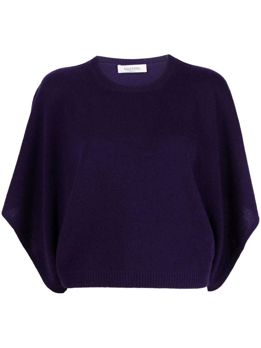 Valentino Virgin wool-cashmere blend sweater in purple