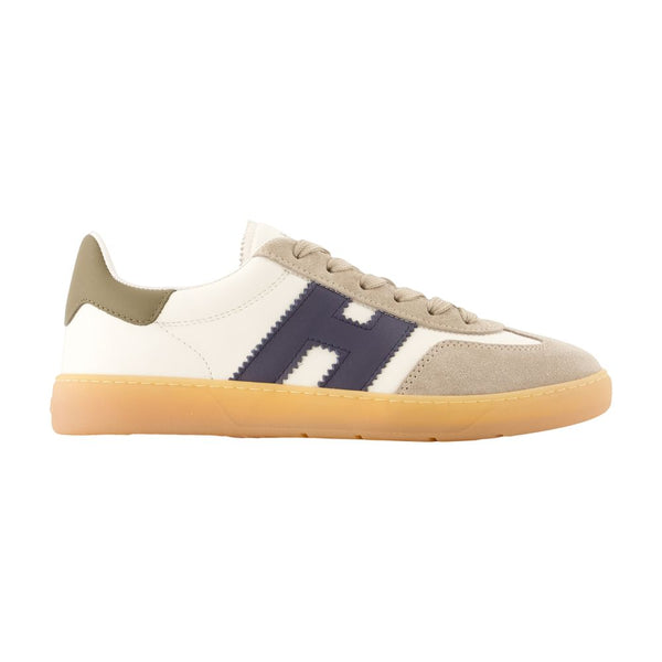 Cool Allacciato H Sneakers - Hogan Leather White Goatskin Shoes /