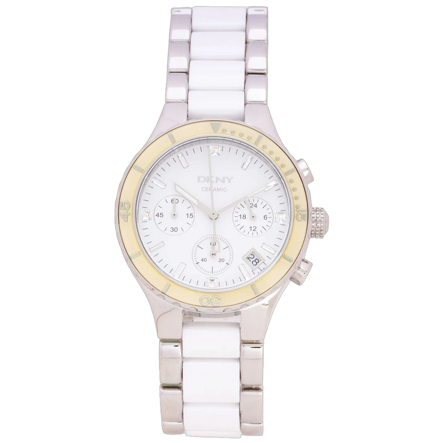 DKNY Stainless steel case watch in white