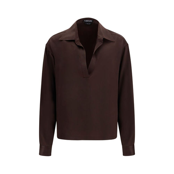 Tom Ford 100% Silk blouse in brown