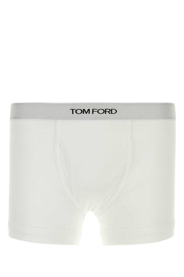 White Stretch Cotton Boxer Set Exterior: Elastane Intimo