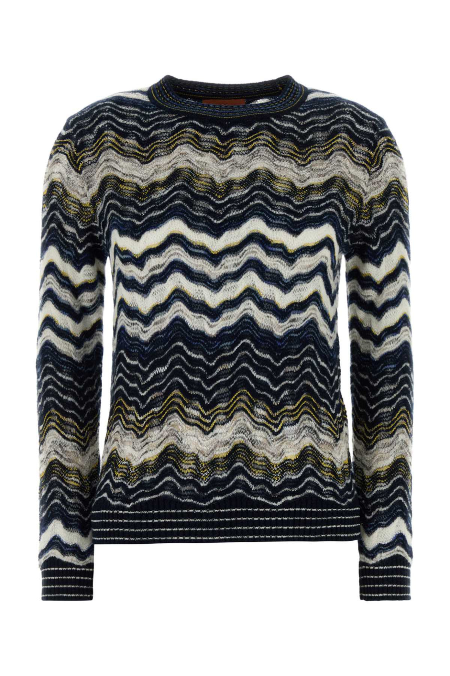 Embroidered Stretch Wool Blend Sweater Multiblu Maglieria