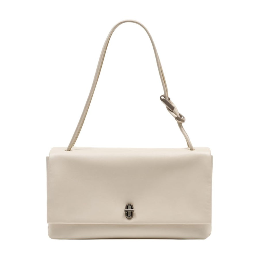 The Large Dual Shoulder Bag - Marc Jacobs Leather White Cowhide / Shoulder-hobo-bags