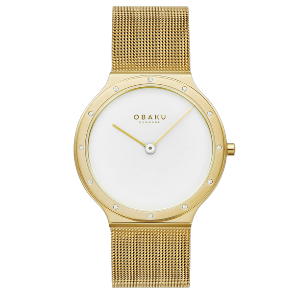 Obaku Stainless steel case watch in gold