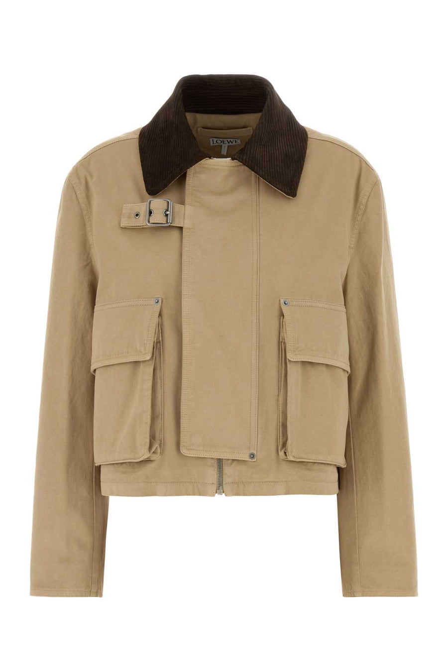 Beige Cotton Parka Coat Giubbini