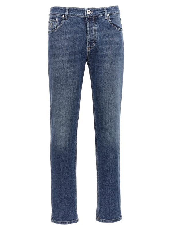 Brunello Cucinelli 98% cotton jeans in blue