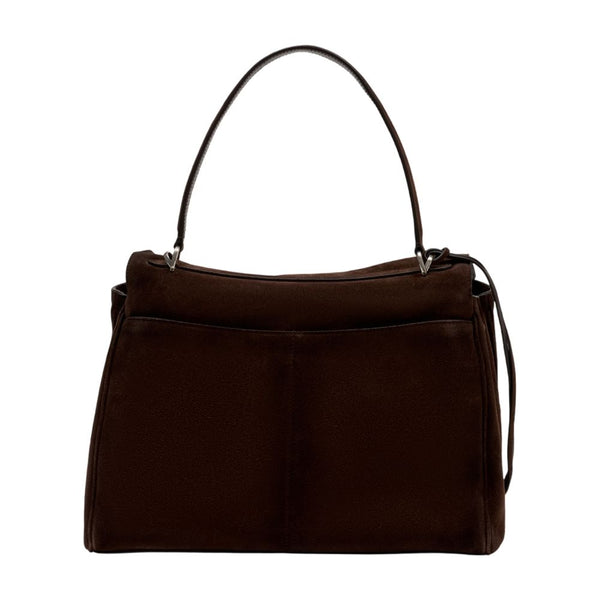 Balenciaga calfskin top handle bag in brown