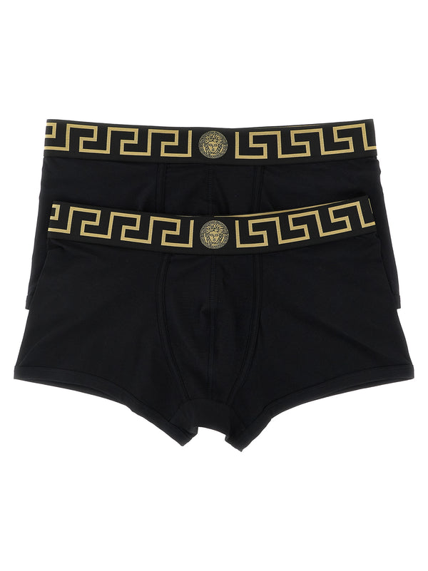 Versace Organic cotton with bi-stretch boxers in black