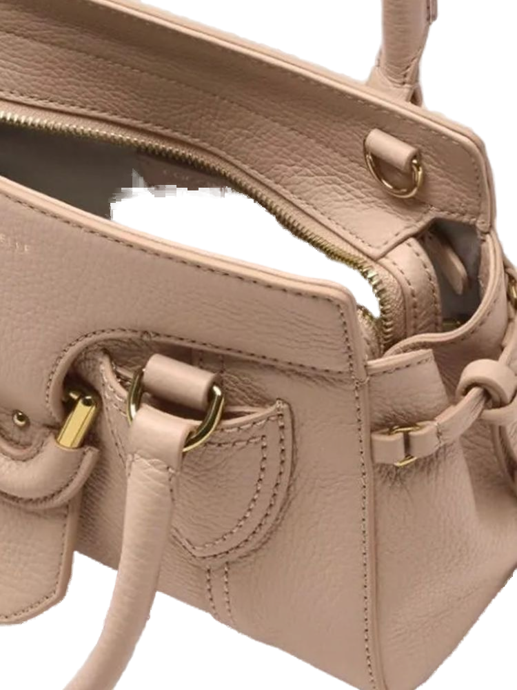 Coccinelle 100% Cow Leather top handle bag in beige