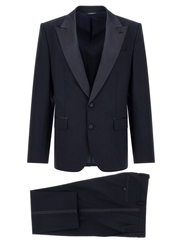 Blue Virgin Wool Two-Piece Suit