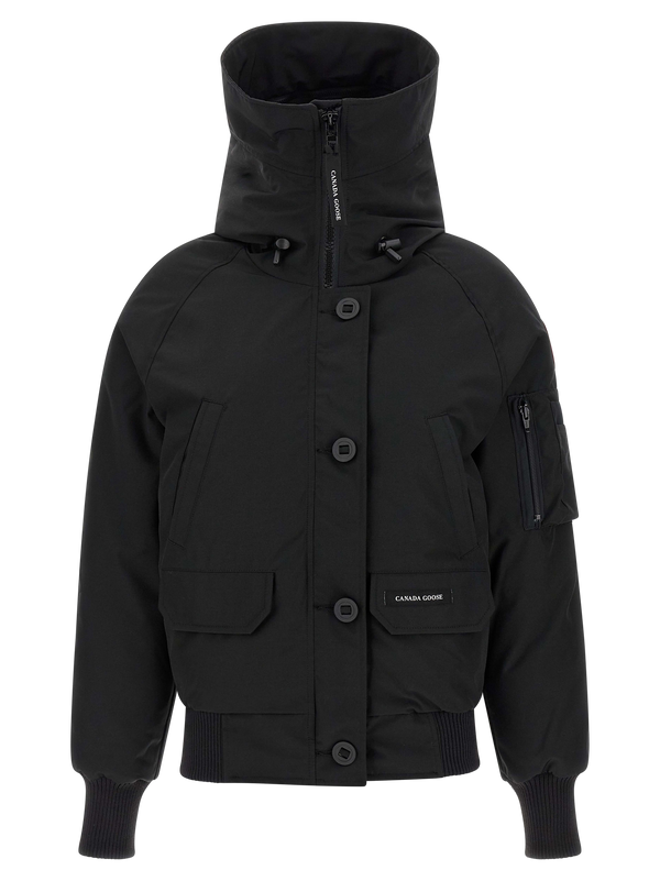 Black Polyester Bomber Clothing