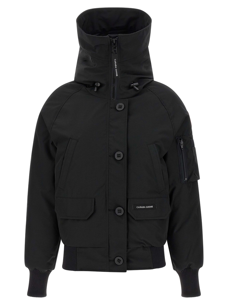 Black Polyester Bomber Clothing