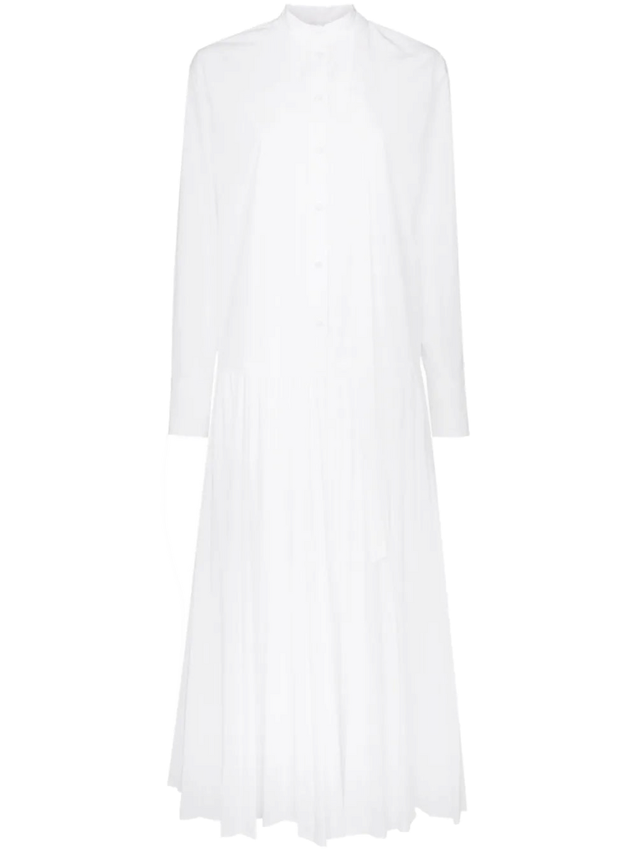 Valentino Cotton-blend poplin dress in white