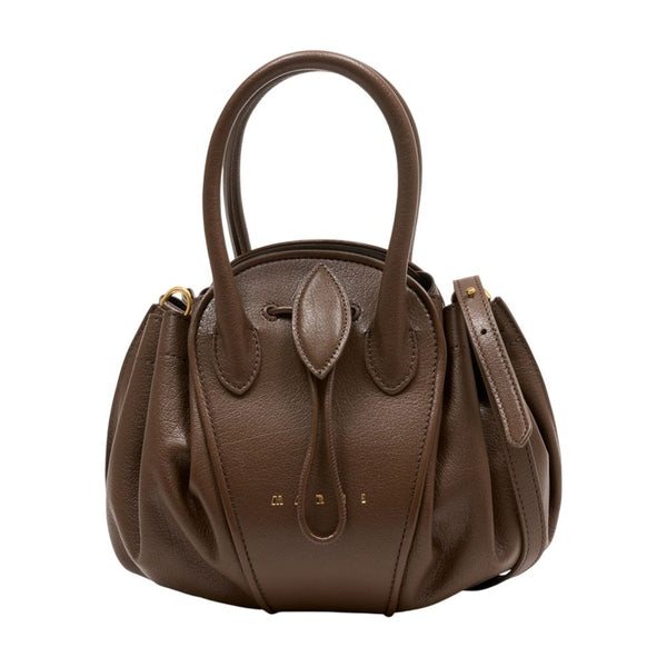 Marni calfskin shoulder bag in brown