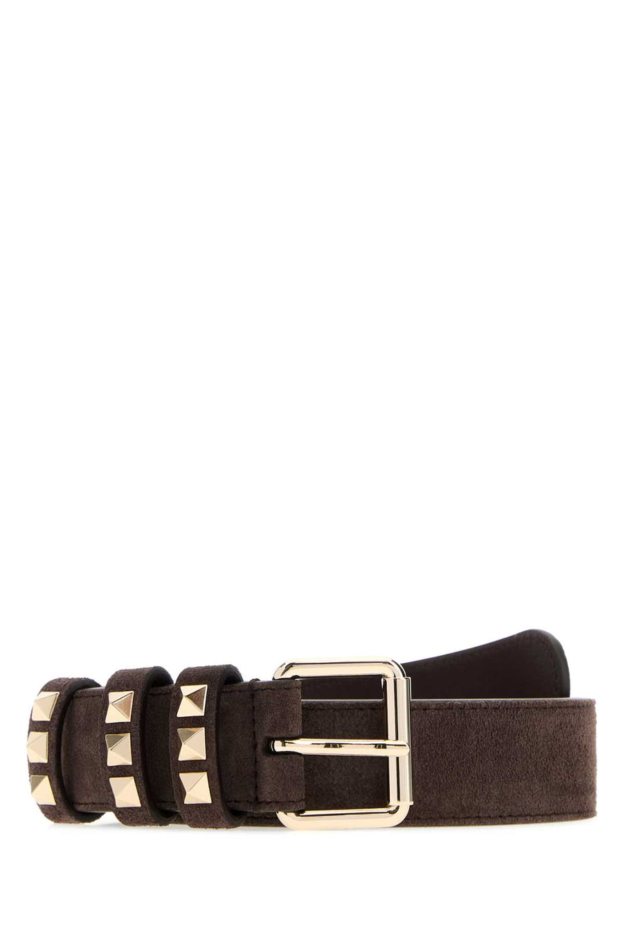 Valentino Garavani Calf leather with platinum finish belt in brown