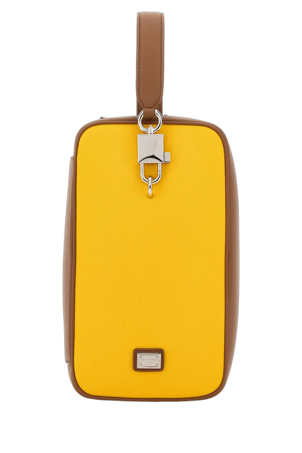 Dolce & Gabbana Exterior: 100% Calf top handle bag in yellow