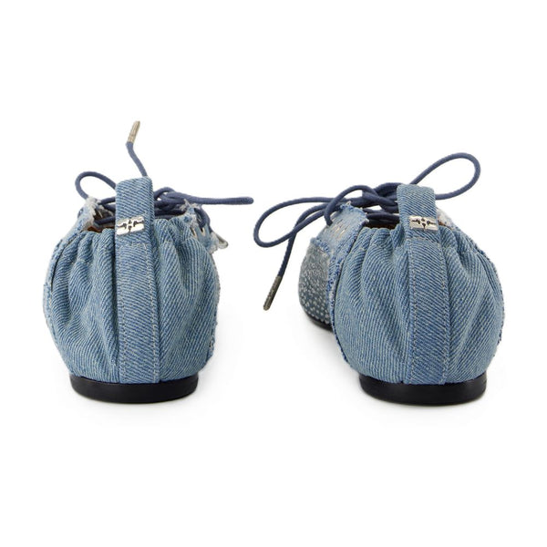 Ganni Cotton ballerina flat in blue