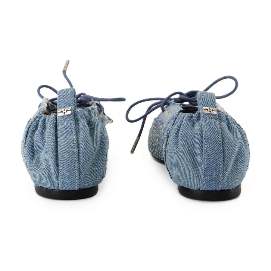 Ganni Cotton ballerina flat in blue