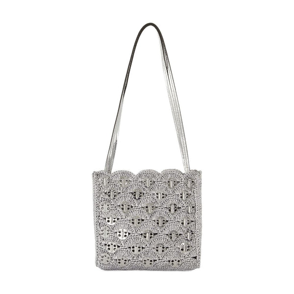 Rabanne Metal with woven construction shoulder bag in silver