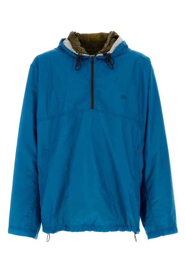 Blue Tech Fabric Anorak Exterior: Nylon Polyurethane Giacche E Gilet