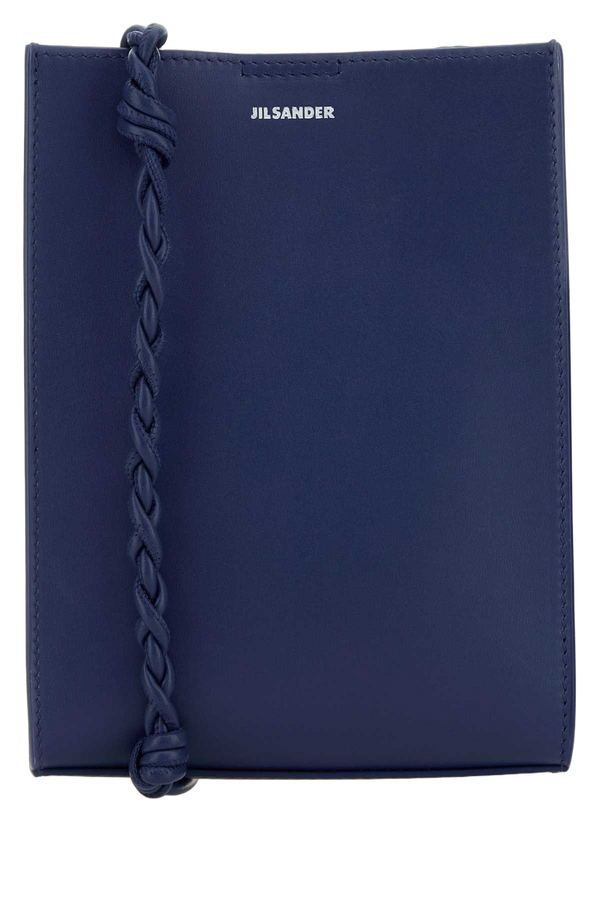 Jil Sander Exterior: 100% Calf; Lining: 100% Nappa leather shoulder bag in navy
