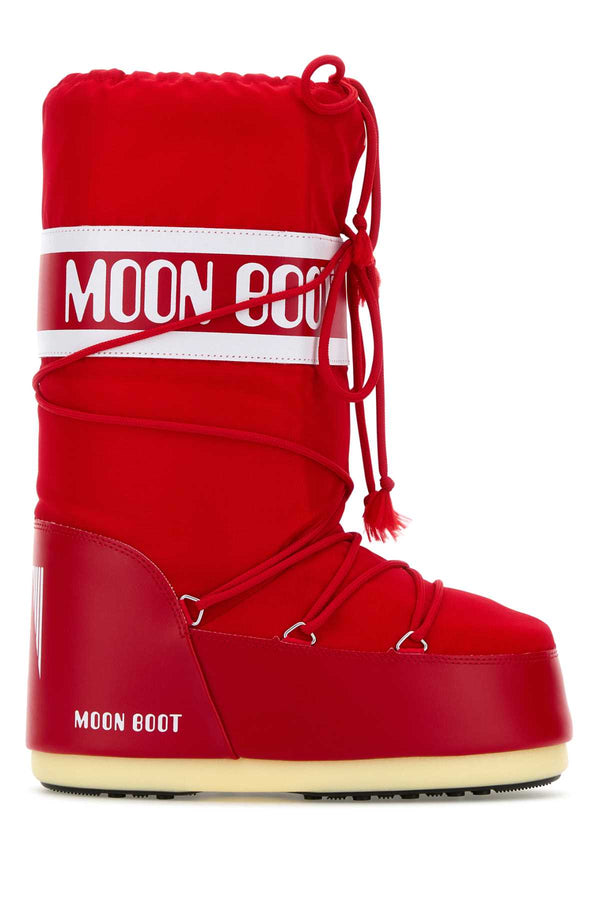 Red Nylon And Synthetic Leather Icon Boots Stivali