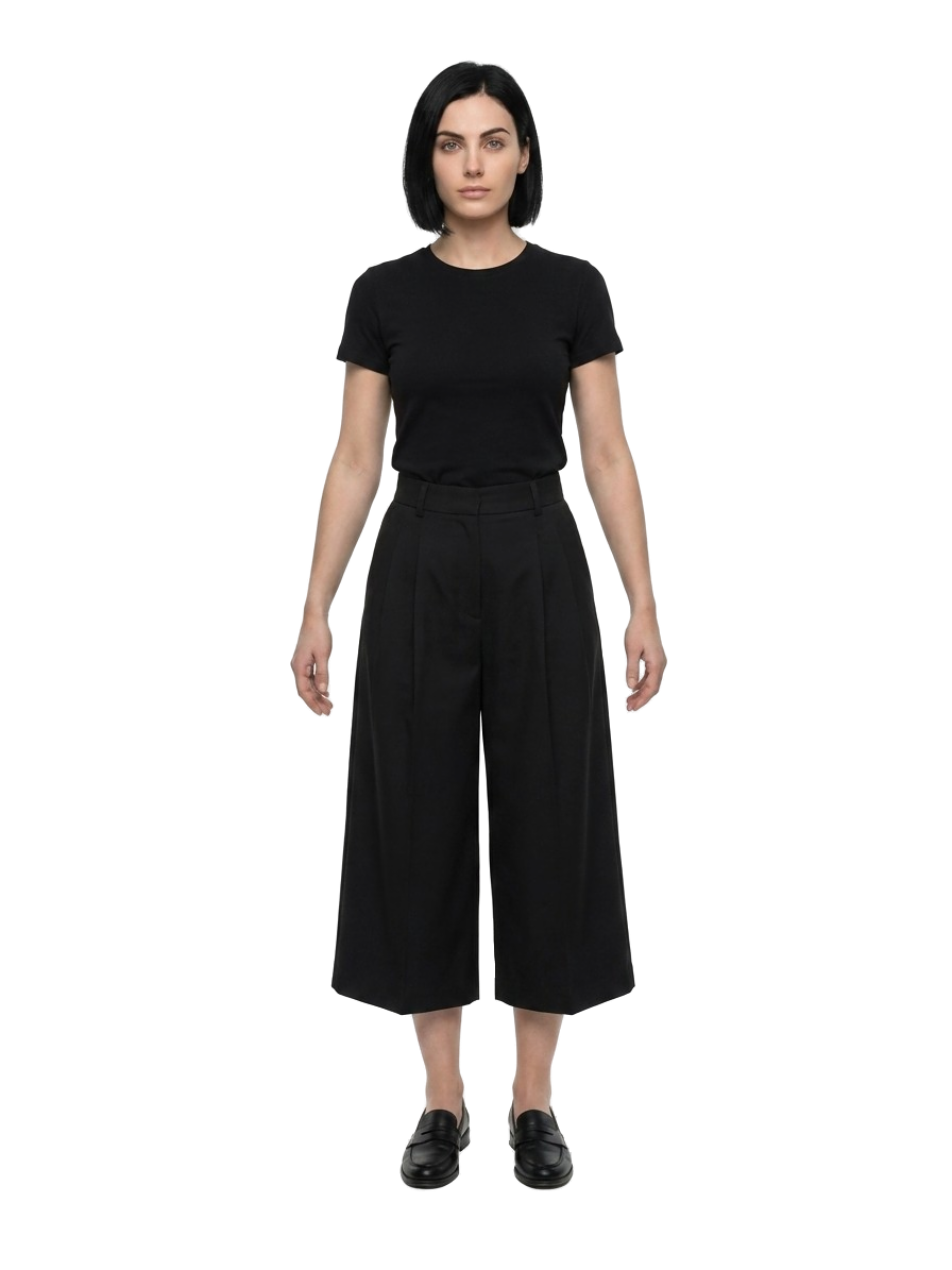 Navy Blue Cotton Casual Pants