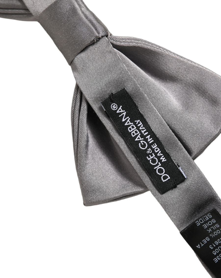Dolce & Gabbana 100% Silk bow tie in gray