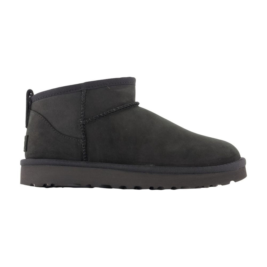 W Classic Ultra Mini Nubuck Ankle Boots - Ugg Leather Black Calfskin Shoes / Ankle-boots