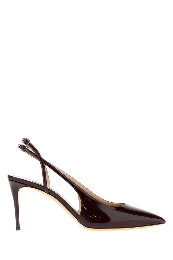 Burgundy Leather Chanel Pumps Winsurf Scarpe Con Tacco