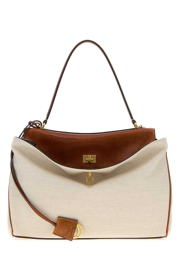 Balenciaga Exterior: 100% Canvas shoulder bag in beige