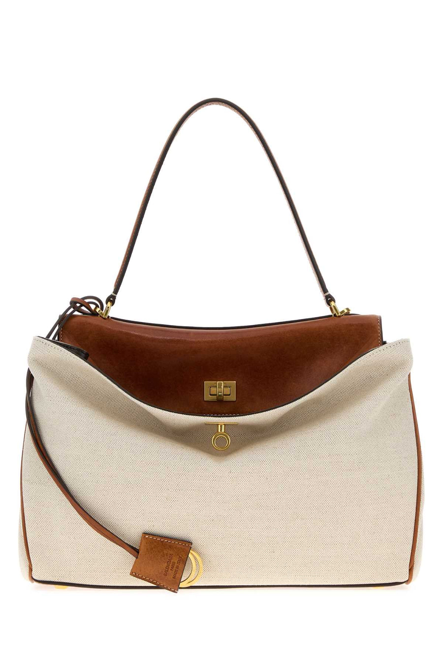 Balenciaga Exterior: 100% Canvas shoulder bag in beige