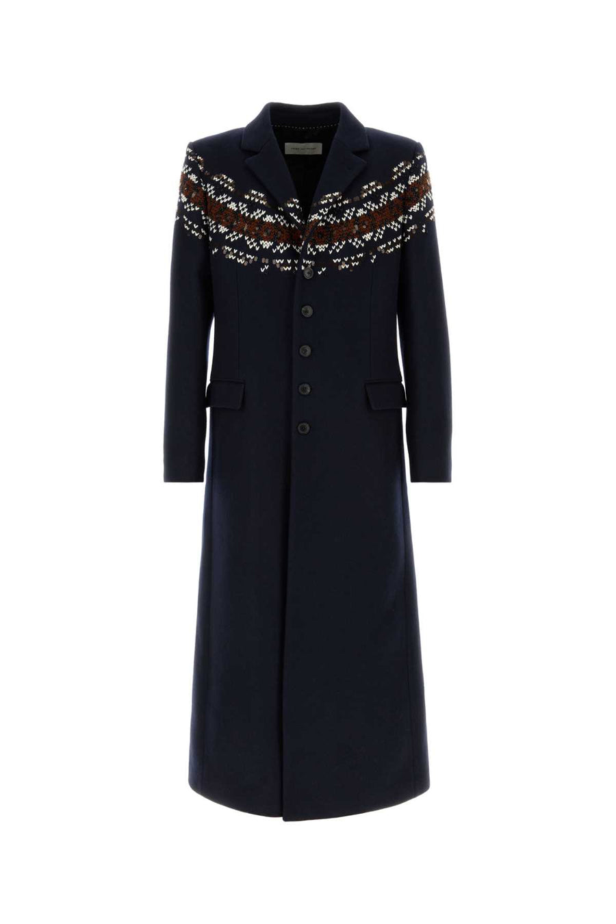 Navy Blue Wool Blend Coat Cappotti