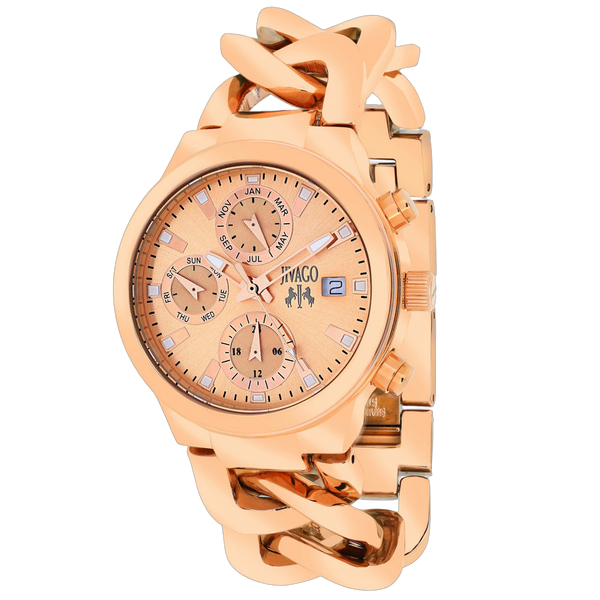 Jivago Stainless steel case watch in rose gold