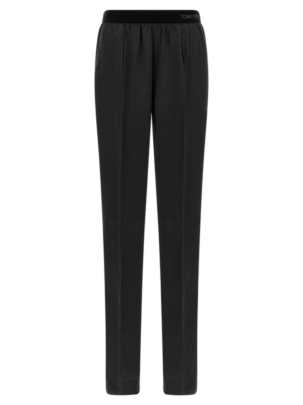 Tom Ford 100% silk trousers in black