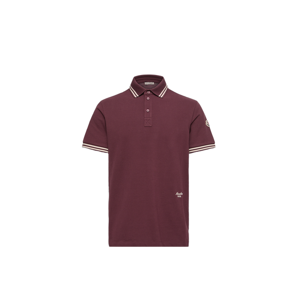 Moncler Cotton polo in burgundy