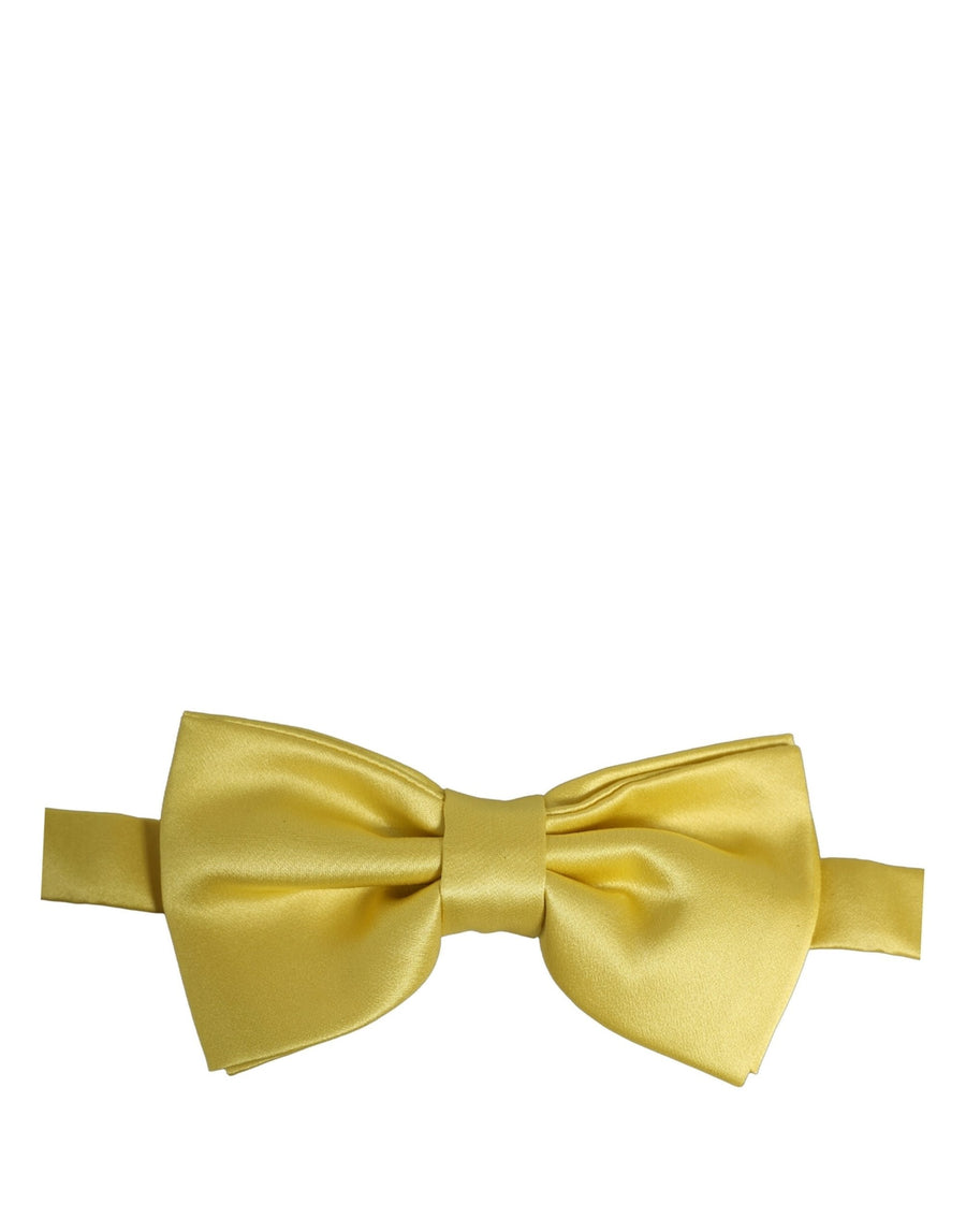Dolce & Gabbana 100% Silk bow tie in yellow