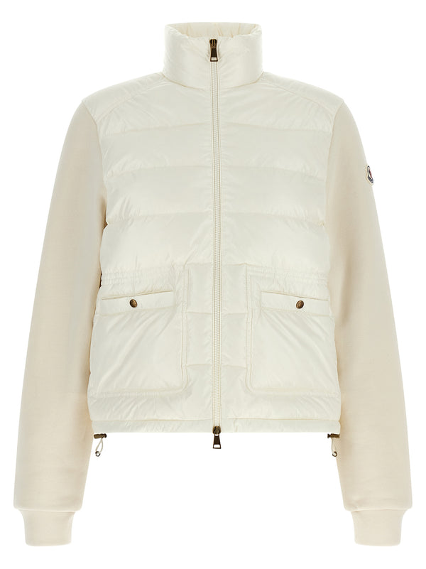 Moncler 100% Polyamide (shell); Cotton fleece (sleeves and back) hybrid jacket in white