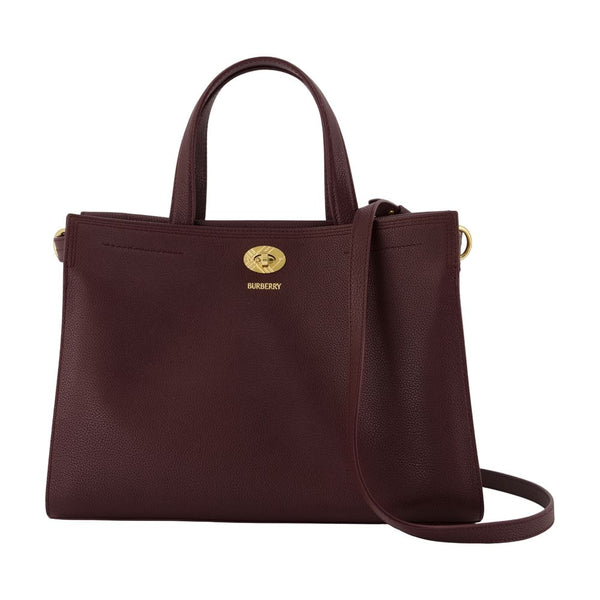 Burberry calfskin tote bag in burgundy