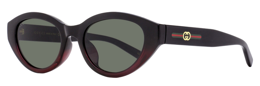 Gucci Narrow Cat Eye Sunglasses Gg2105sa 003 Black-Burgundy 52mm Black/burgundy Plastic (injected)