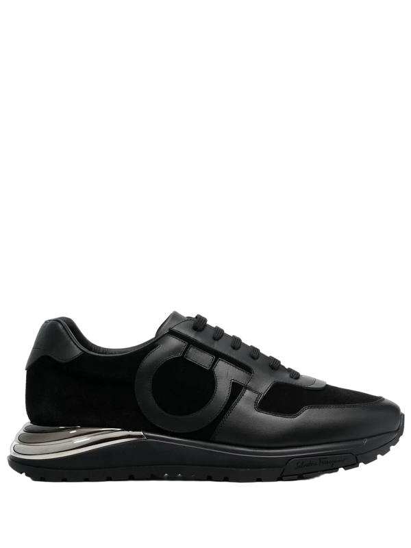 Ferragamo Suede sneaker in black