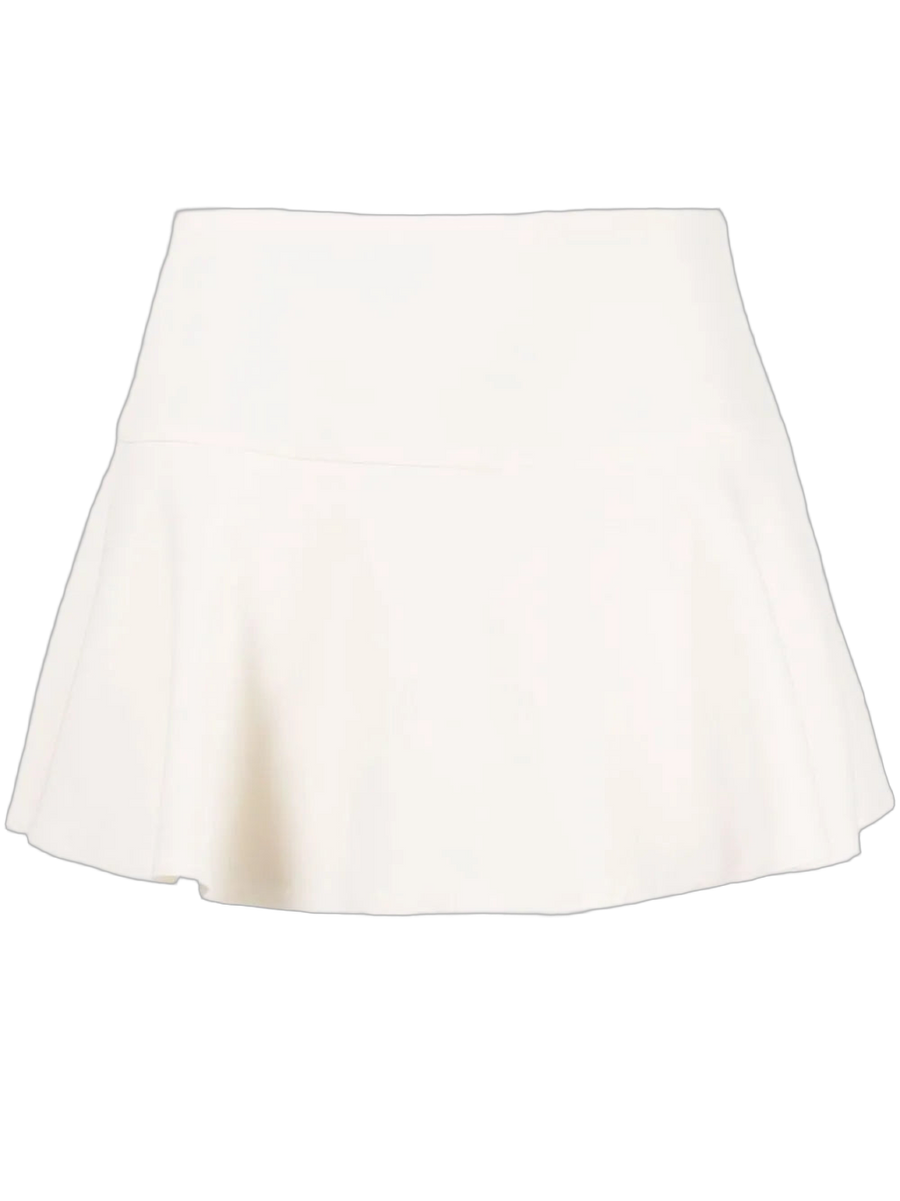 Valentino Stretch virgin wool/silk blend skort in white
