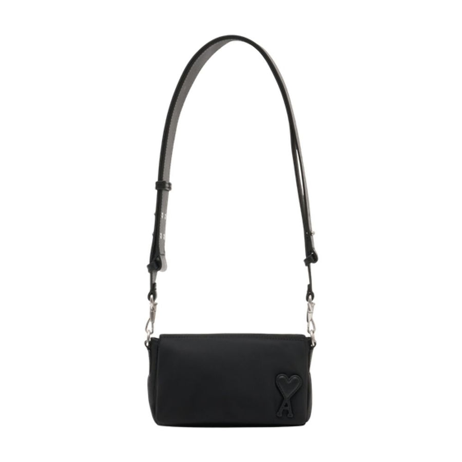 AMI Paris nylon crossbody bag in black