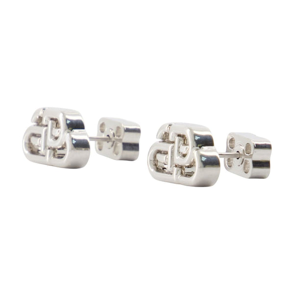 Balenciaga metal earrings in silver