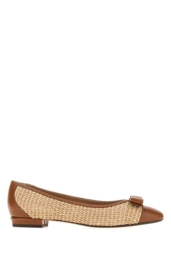 Ferragamo Exterior: 100% Raffia ballet flat in beige