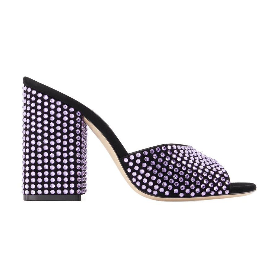 Paris Texas Suede with stud embellishment heel mule in purple